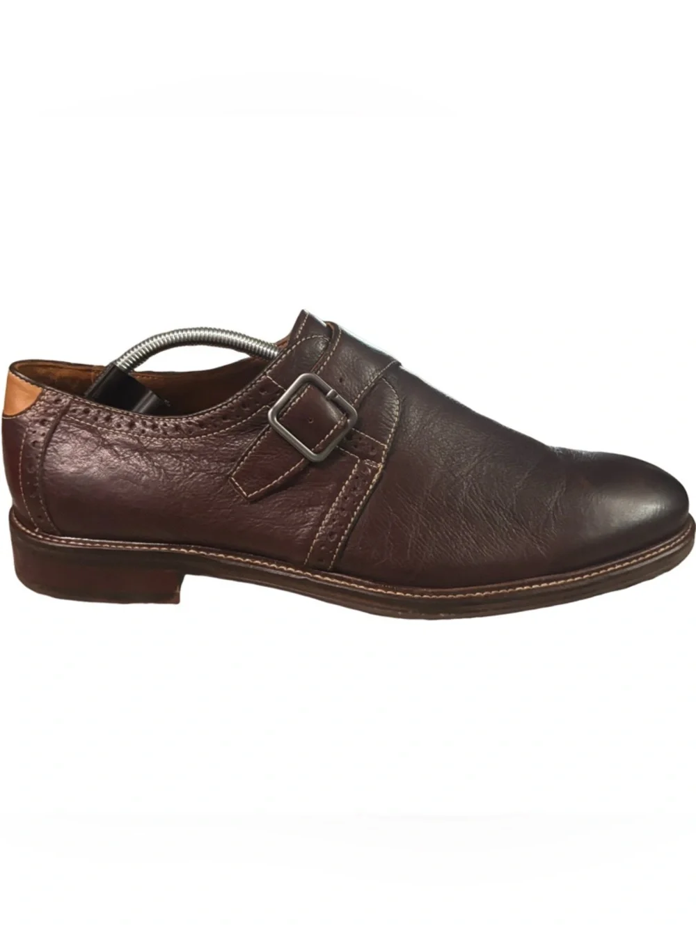 Johnston & Murphy Shoes Mens Size 12 M Brown Leather Monk Strap Oxford Shoes